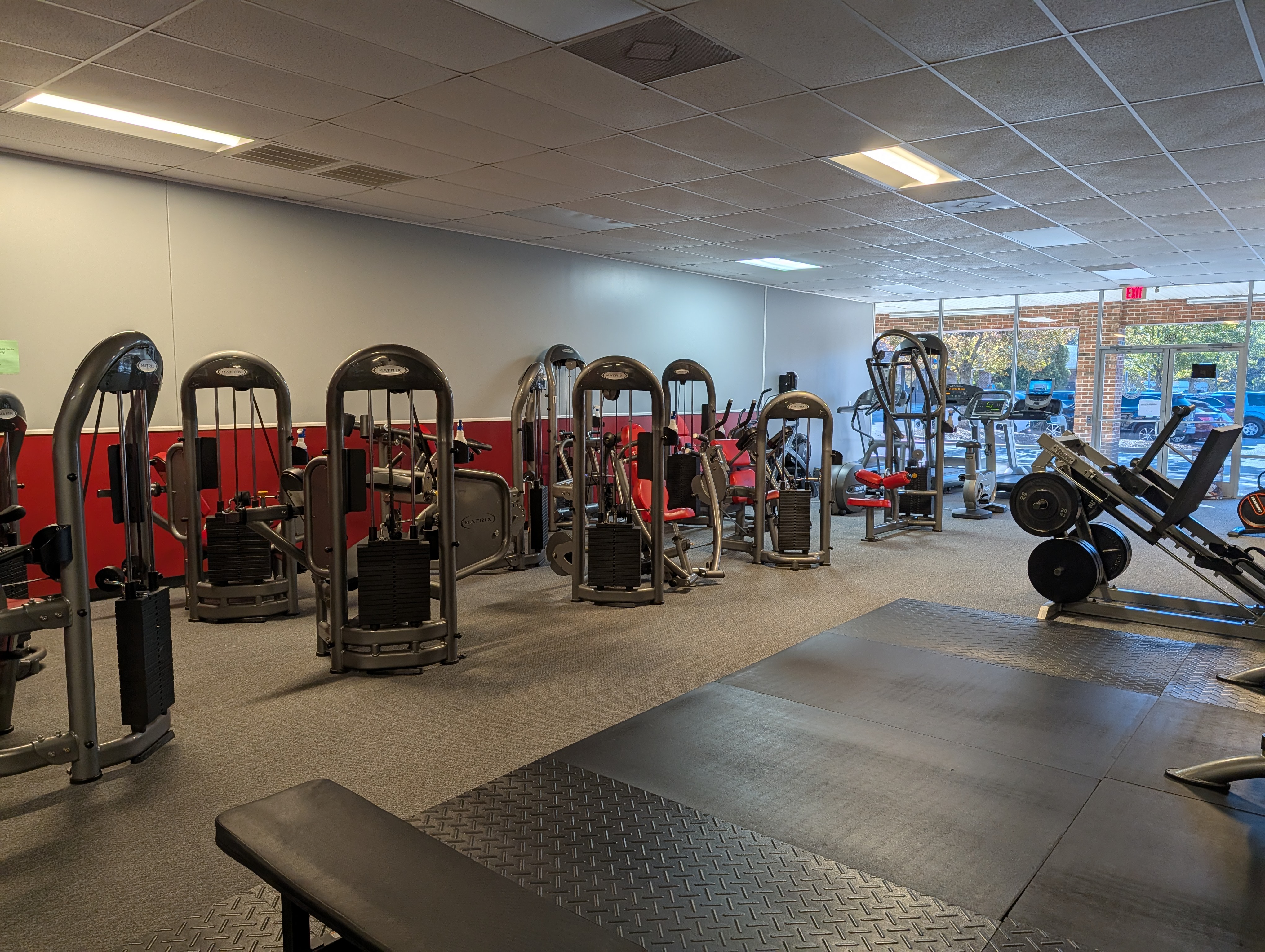 Back view of gym equipment